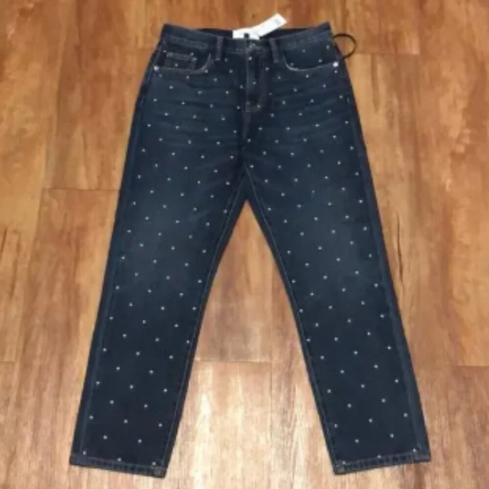 Current/Elliott Cropped Slim Studded Jeans Size 26